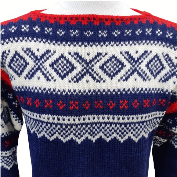 Marius Sports Handmade Norwegian Fair Isle Vintage Wool Pullover - Picture 3 of 15